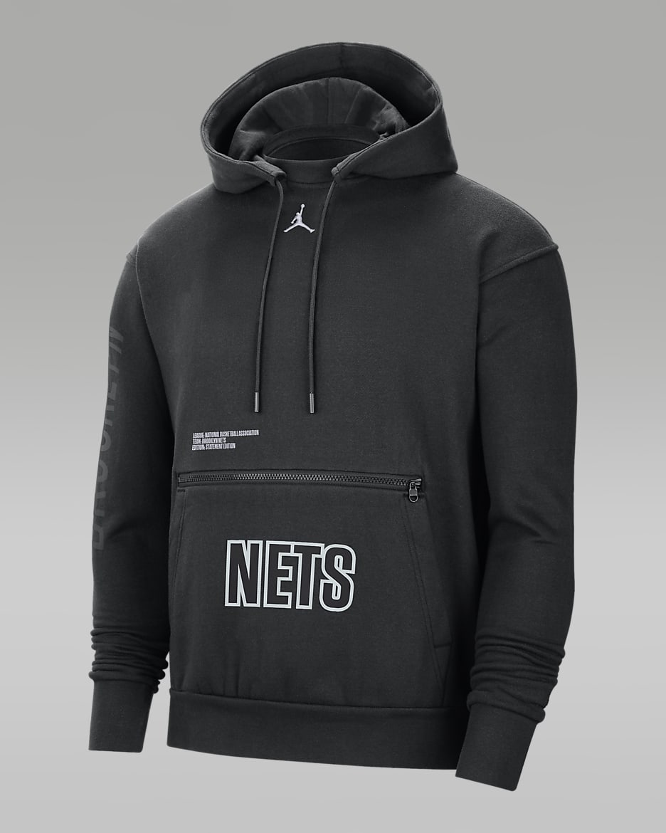 Brooklyn Nets Courtside Statement Edition Men s Jordan NBA Fleece Pullover Hoodie